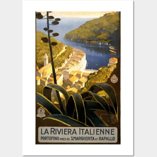 The Italian Riviera - Vintage French Travel Poster Design Posters and Art